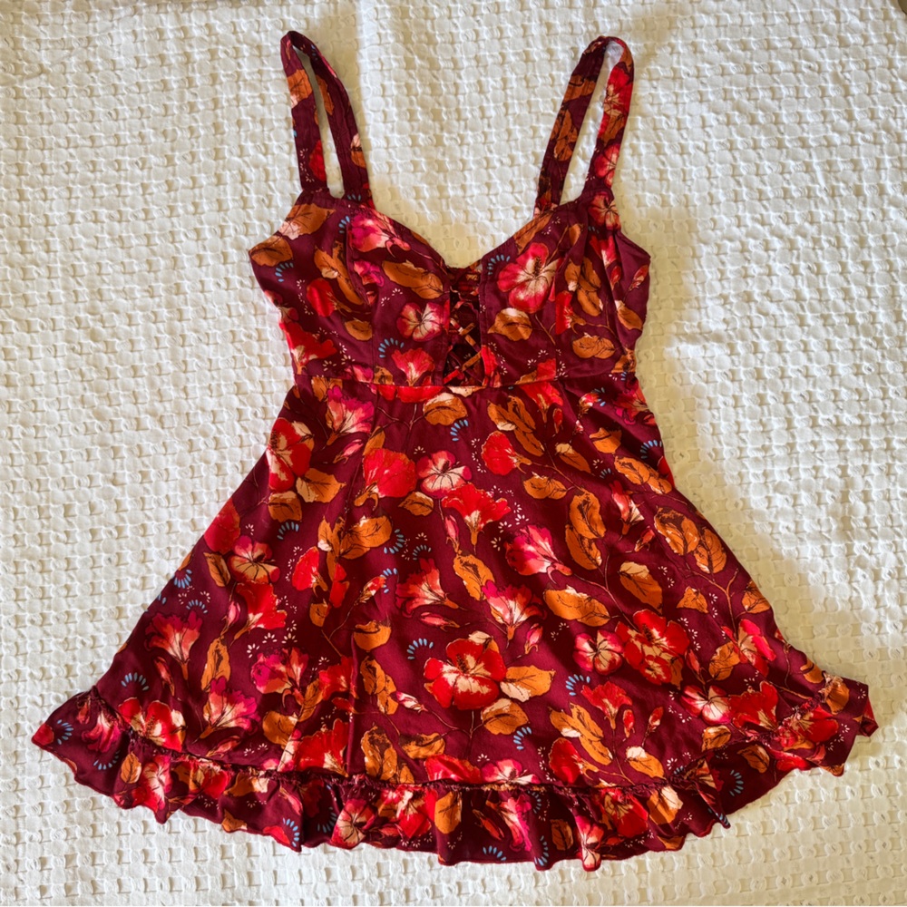 Women's Floral Red Sundress